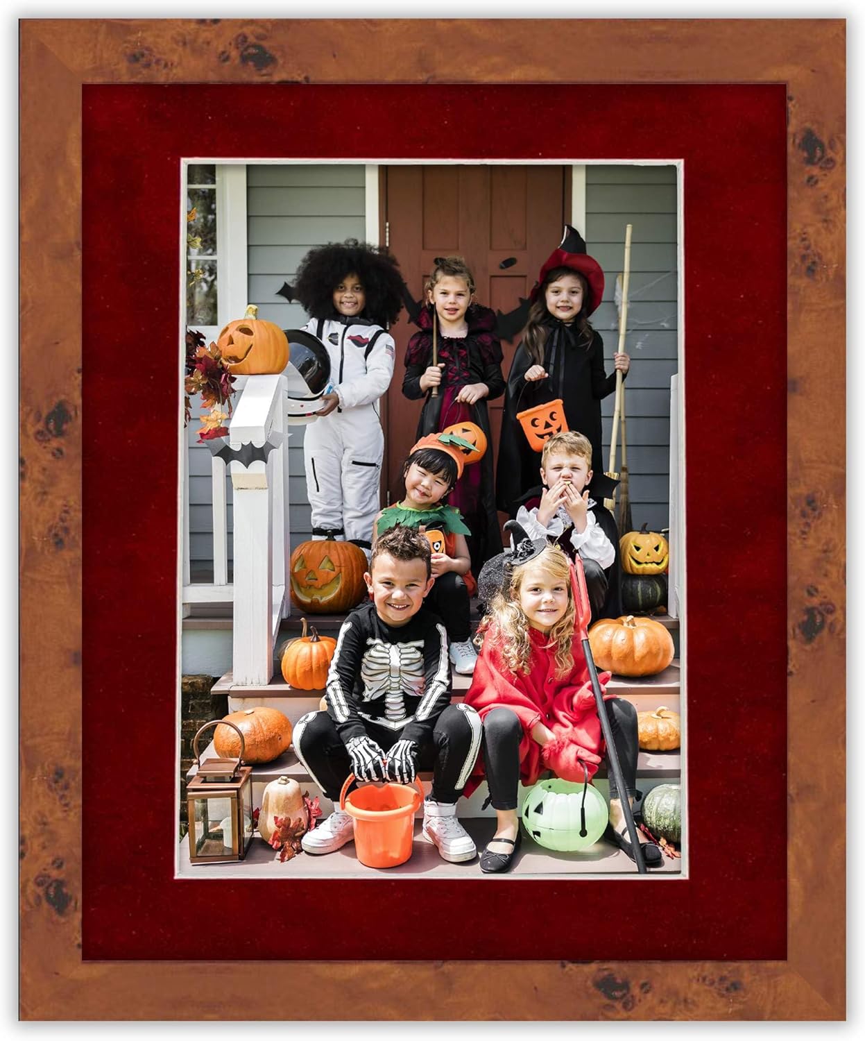 Poster Palooza 8x10 Mat Bevel Cut for 6x8 Photos - Acid Free Bright Red Suede Precut Matboard - for Pictures, Photos, Framing - 4-ply Thickness