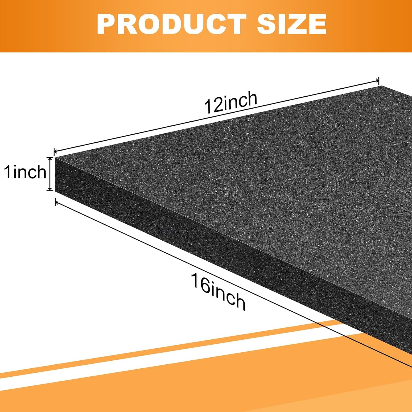 Eunice 8Pcs Polyurethane Foam Sheets - 16 x 12 x 1 Inch Cuttable Foam Inserts for Cases, Packing Foam Pads for Tool Box, Camera Storage and Crafts