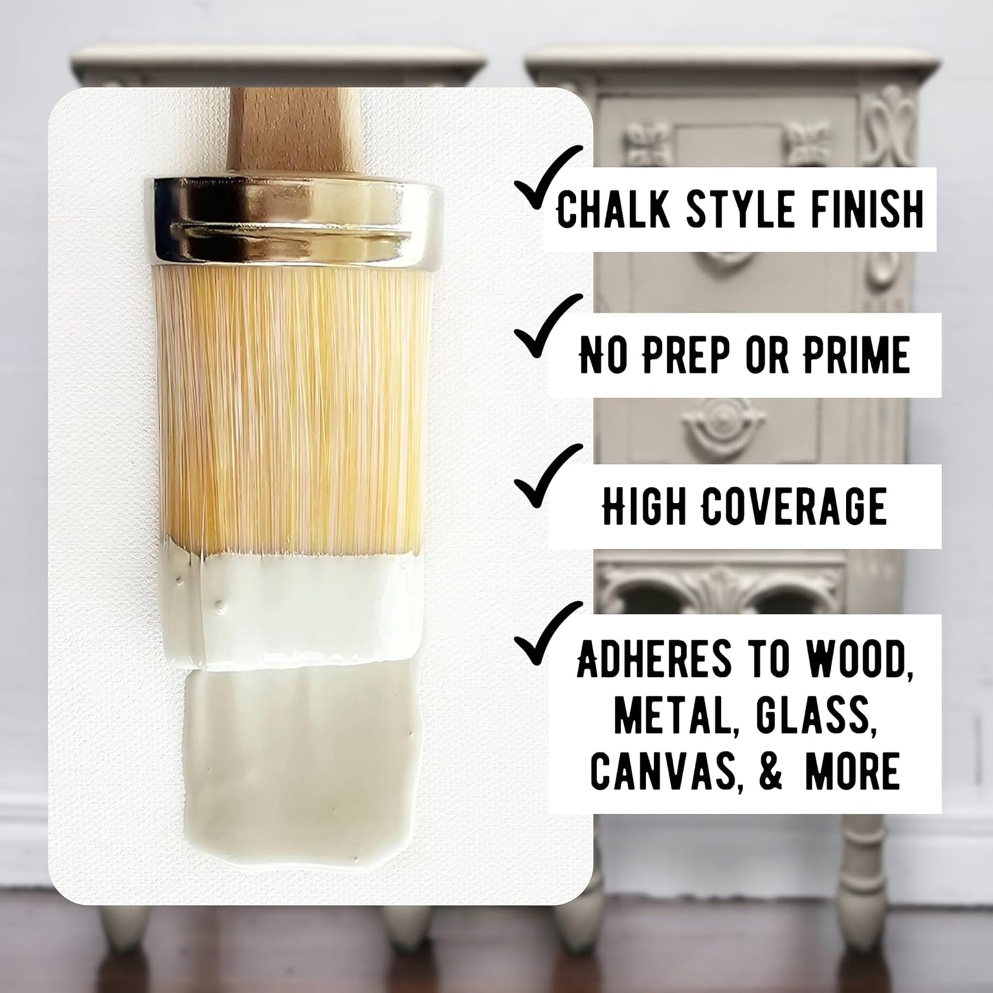 Daydream Apothecary Premium Chalk Style Paint for Furniture, Home Décor, Wood, DIY Interior Projects, Quick Dry, No Prep or Prime Needed, Matte Beige - 8oz