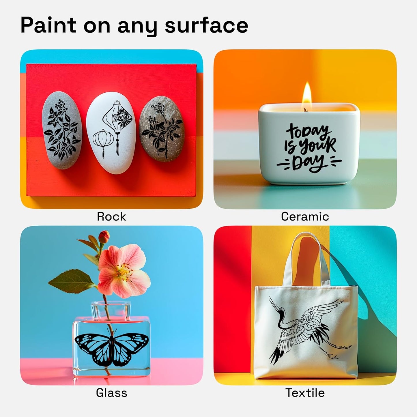 ARTISTRO 2 Black Dual-Tip Acrylic Paint Pens - Multisurface Markers for Glass, Rock, Fabric, Wood, Plastic & More - 1 mm Fine & Brush Tips