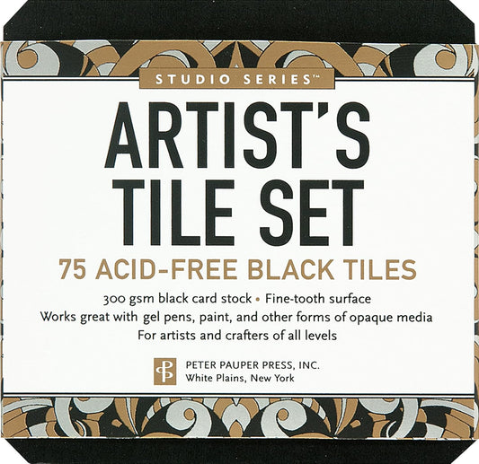 Studio Series Artist's Tiles Black: 75 Acid-Free Black Tiles