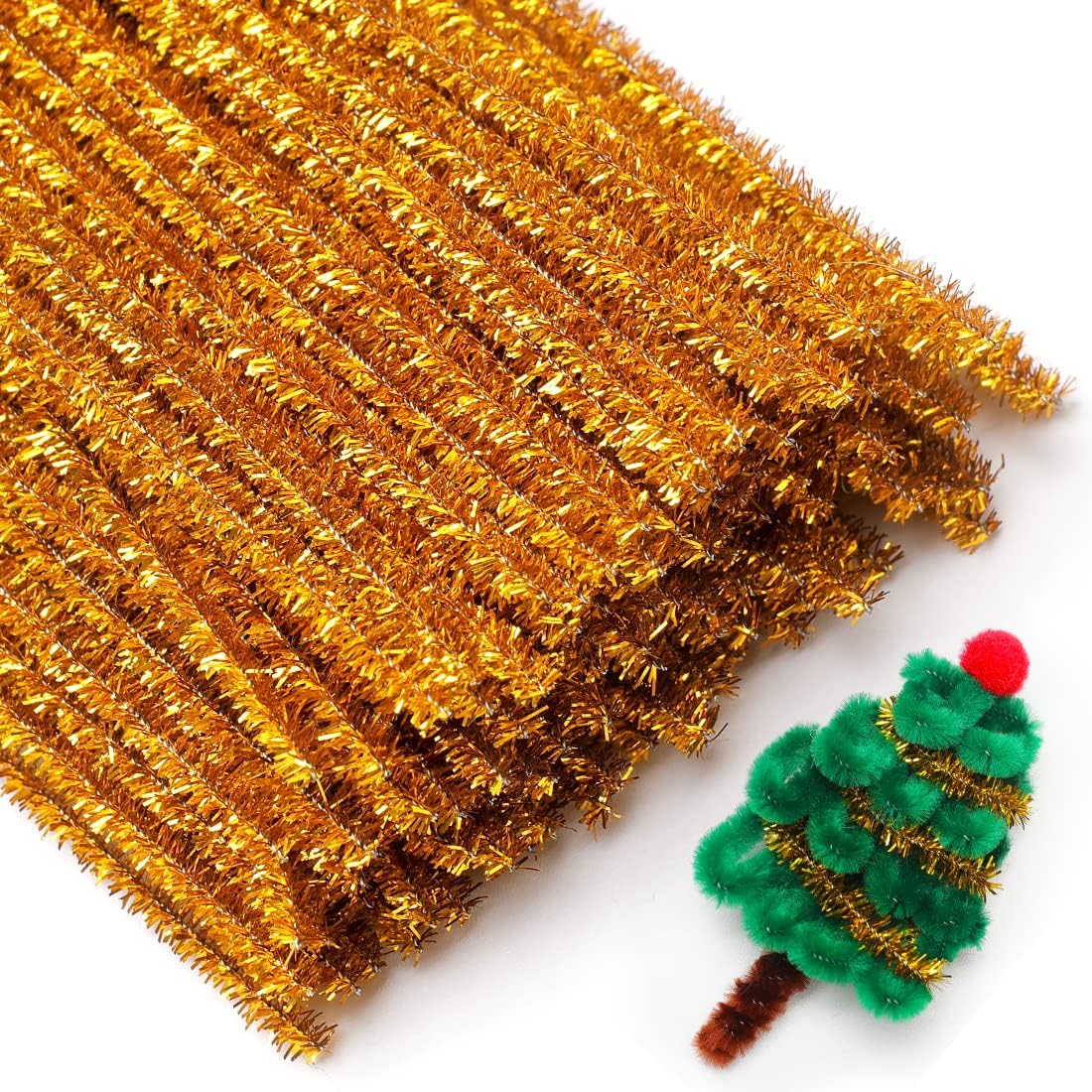 Eppingwin 200pcs Pipe Cleaners, Gold Pipe Cleaners Craft Supplies,Chenille Stems for DIY Arts Crafts Project(Gold)