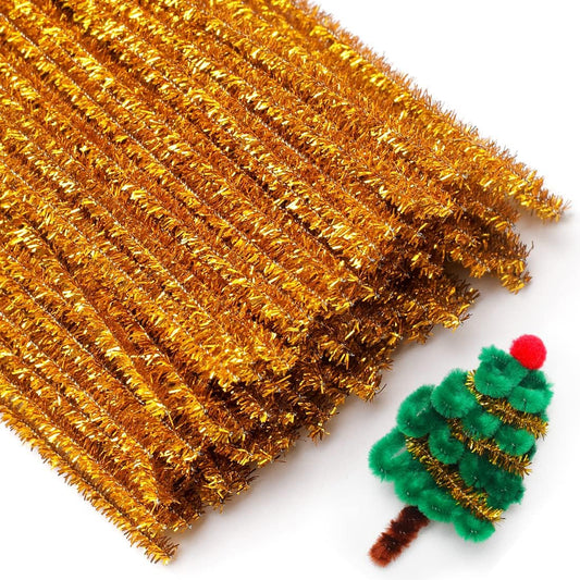 Eppingwin 200pcs Pipe Cleaners, Gold Pipe Cleaners Craft Supplies,Chenille Stems for DIY Arts Crafts Project(Gold)