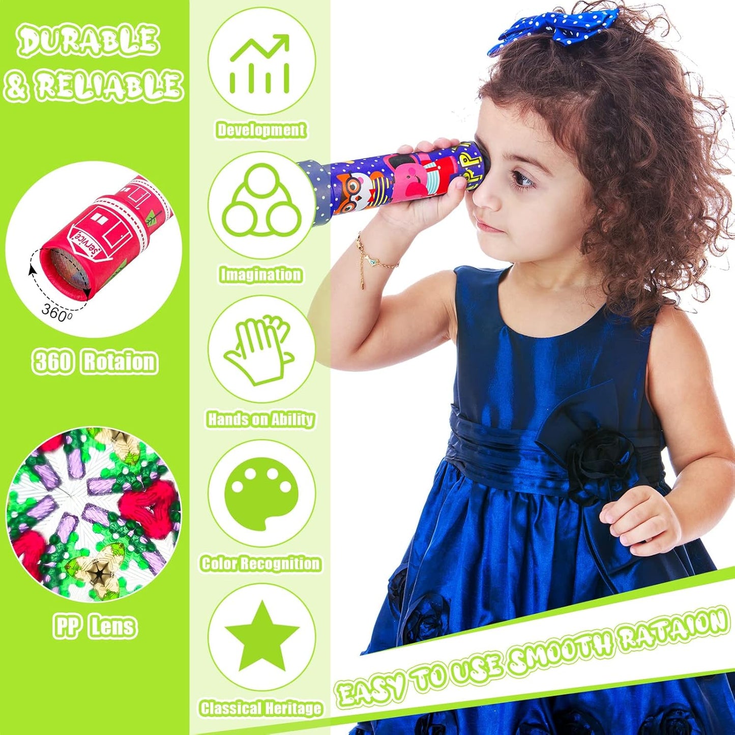 CHENGU Classic Kaleidoscope Return Gifts for Kids Birthday, Educational Toy for Classroom School Return Gifts, Party Favor, Gift Bag Filler, Carnival Prize and Stocking Fillers(Double Style)