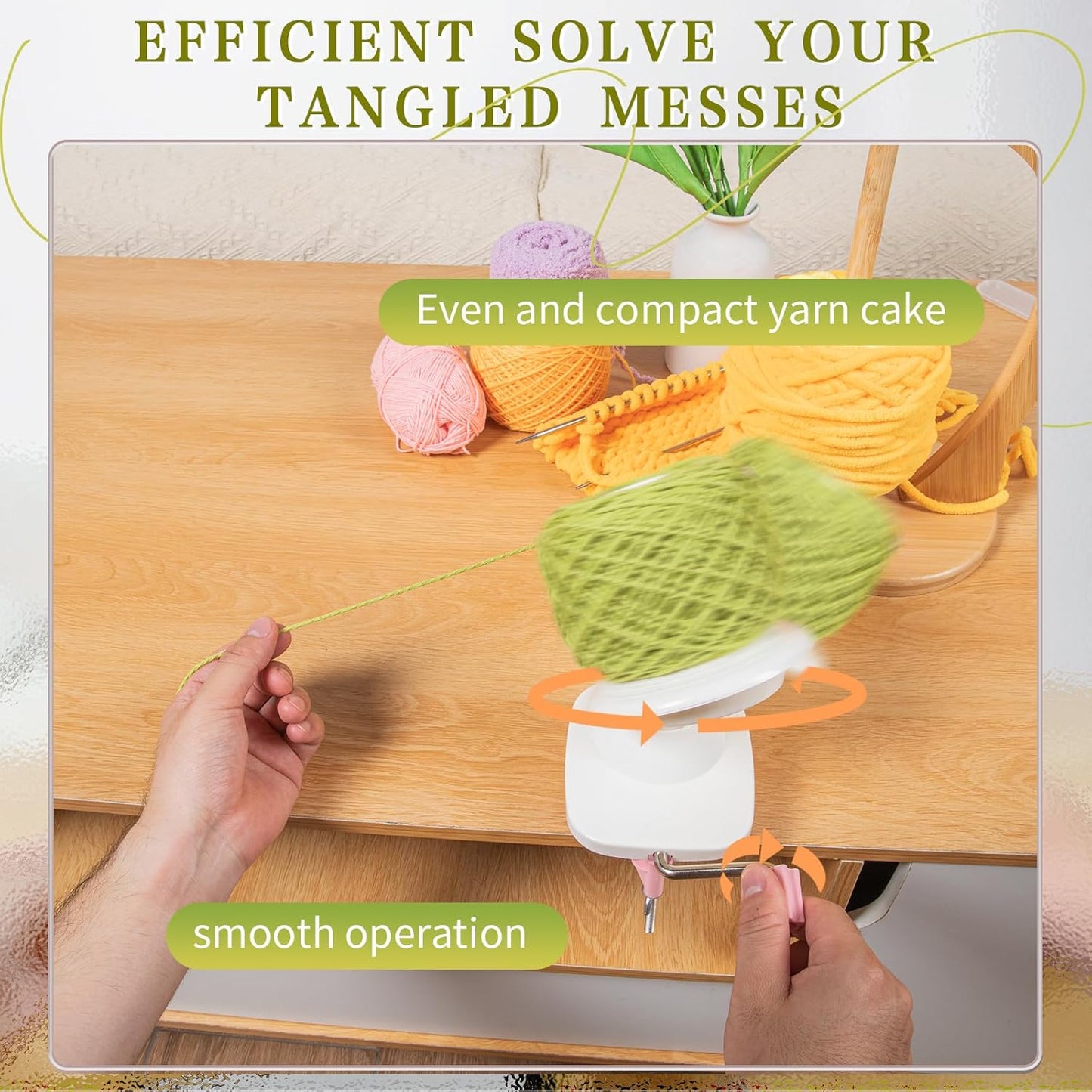 SPEENSUN Yarn Winder for Crocheting, Yarn Spinner, 3.5 OZ Easy-to-Install and Efficiently Yarns Cake Winder with Lower Noise for Yarns Below Size 5, Best for Crochet and Knitting Lover