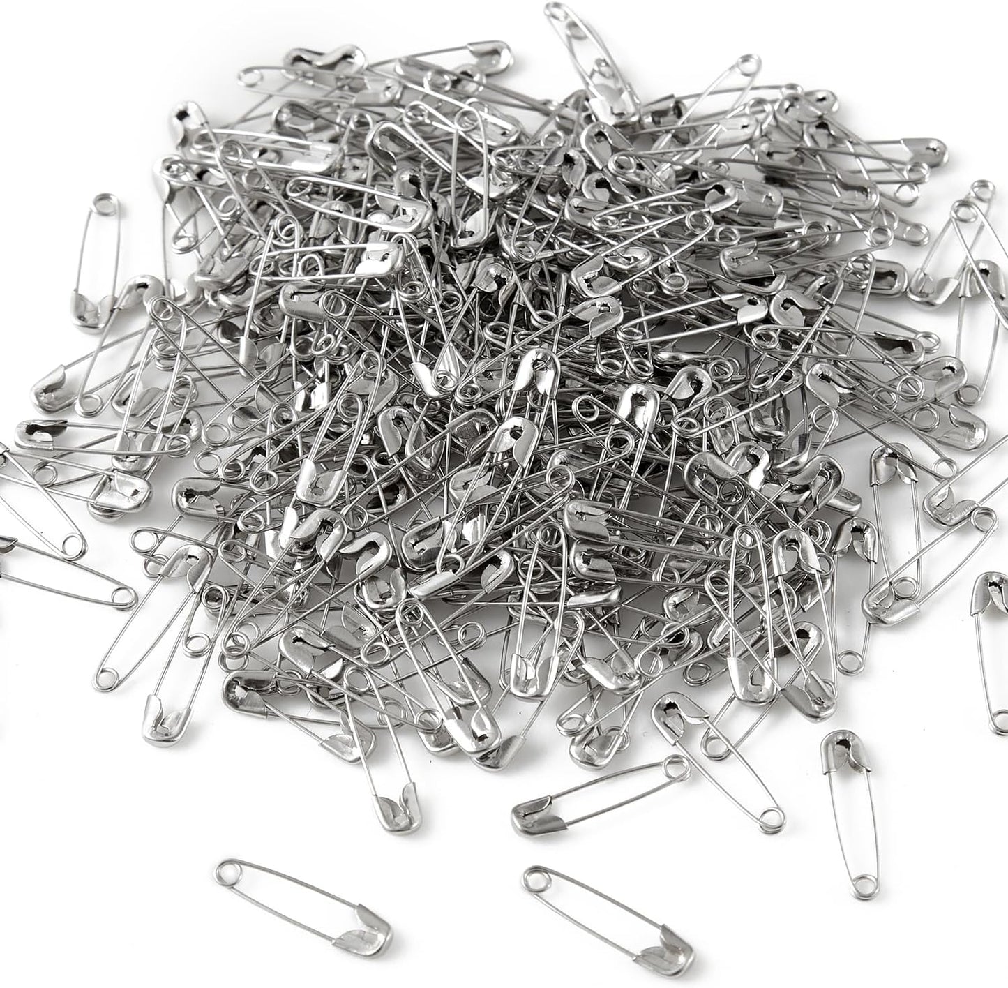 1000PCS Safety Pins, 0.75In/19mm Small Fastening Pins, Rust Resistant Nickel Plated Steel Set for Crafting, Sewing, Jewelry Making Fabric, Rimming Fastening Clip Button for Garment Hang Tag (Silver)
