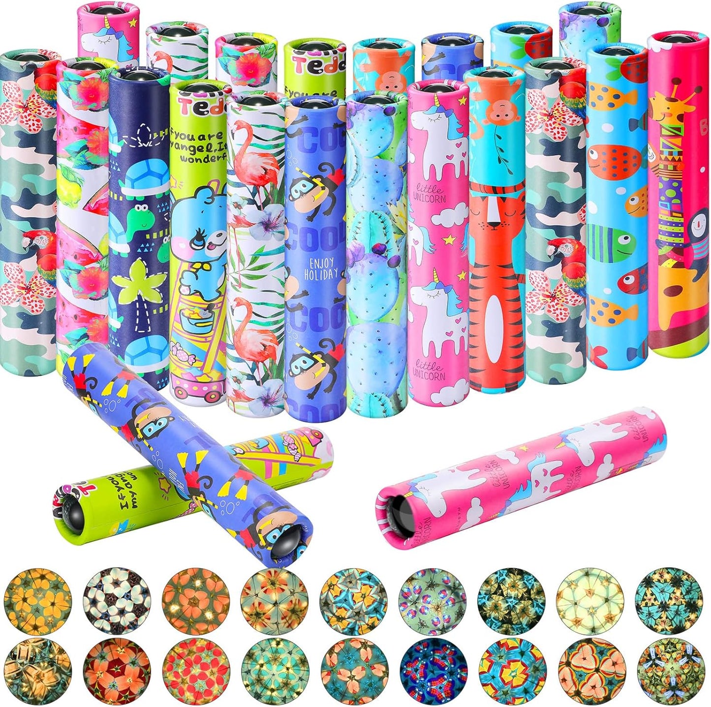 Chivao 20 Pcs Classic Kaleidoscopes Educational Toys for Party Favors Fun Kaleidoscope Toy for Stock Stuffers Bag Fillers Birthday Party School Classroom Prizes, Random Colors (Unicorn)