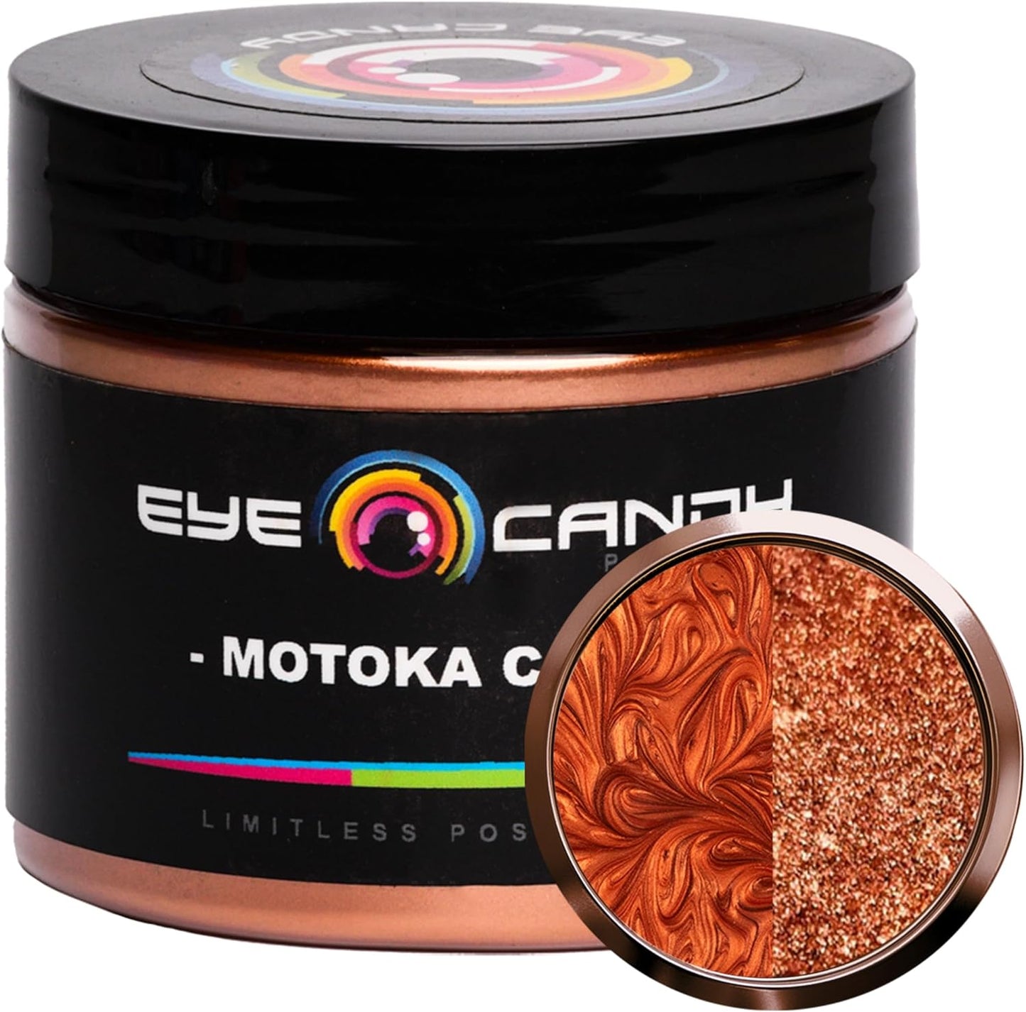 Eye Candy Pigments Premium Copper Mica Powder - Motoka Copper (50gr) - for Epoxy, Resin, Soap, Paint, Woodworking, Acrylic Pouring, Bath Bombs, Fishing Lures - DIY Arts and Crafts Additive