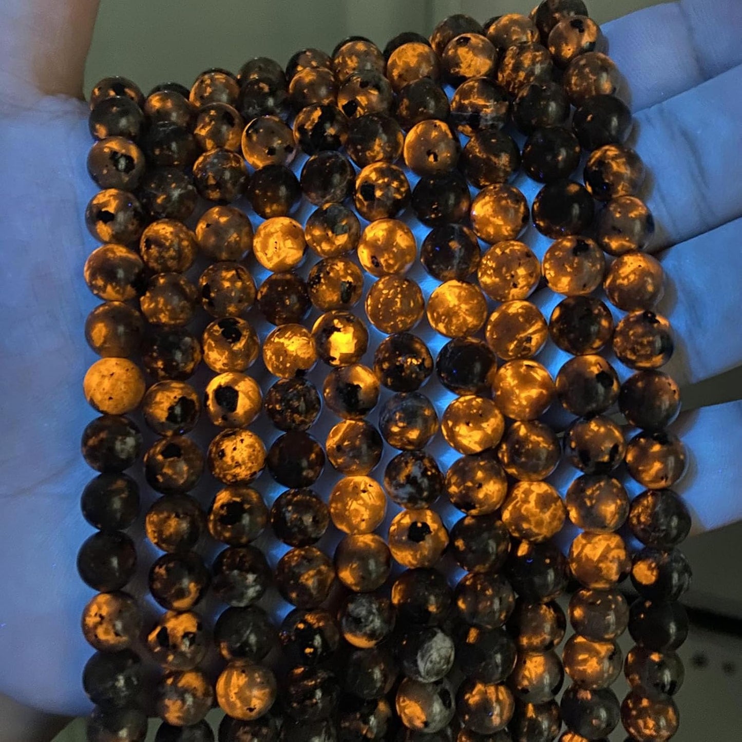 36pcs 10mm Natural Flame Yooperlite Stone Beads Round Healing Energy Power Stone Beads for Jewelry Making DIY Bracelet Necklace Earrings 15" (Flame Stone, 10mm)