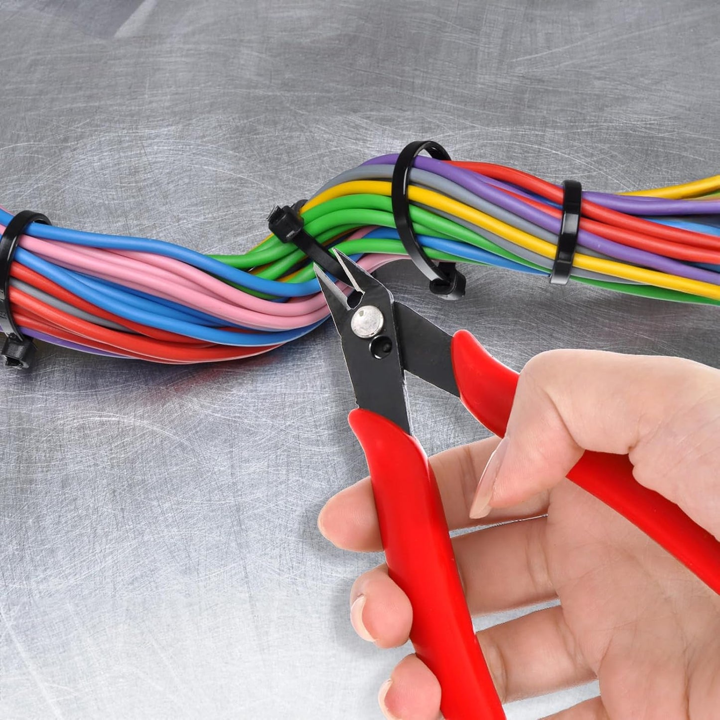 10 Pack 170 Wire Cutters, 5 Inch Small Precision Flush Cut Pliers with Spring, Micro Diagonal Side Cut Nippers, Sharp Wire Clippers for Electronics, Jewelry Making, Zip Ties, Soft Copper Wire