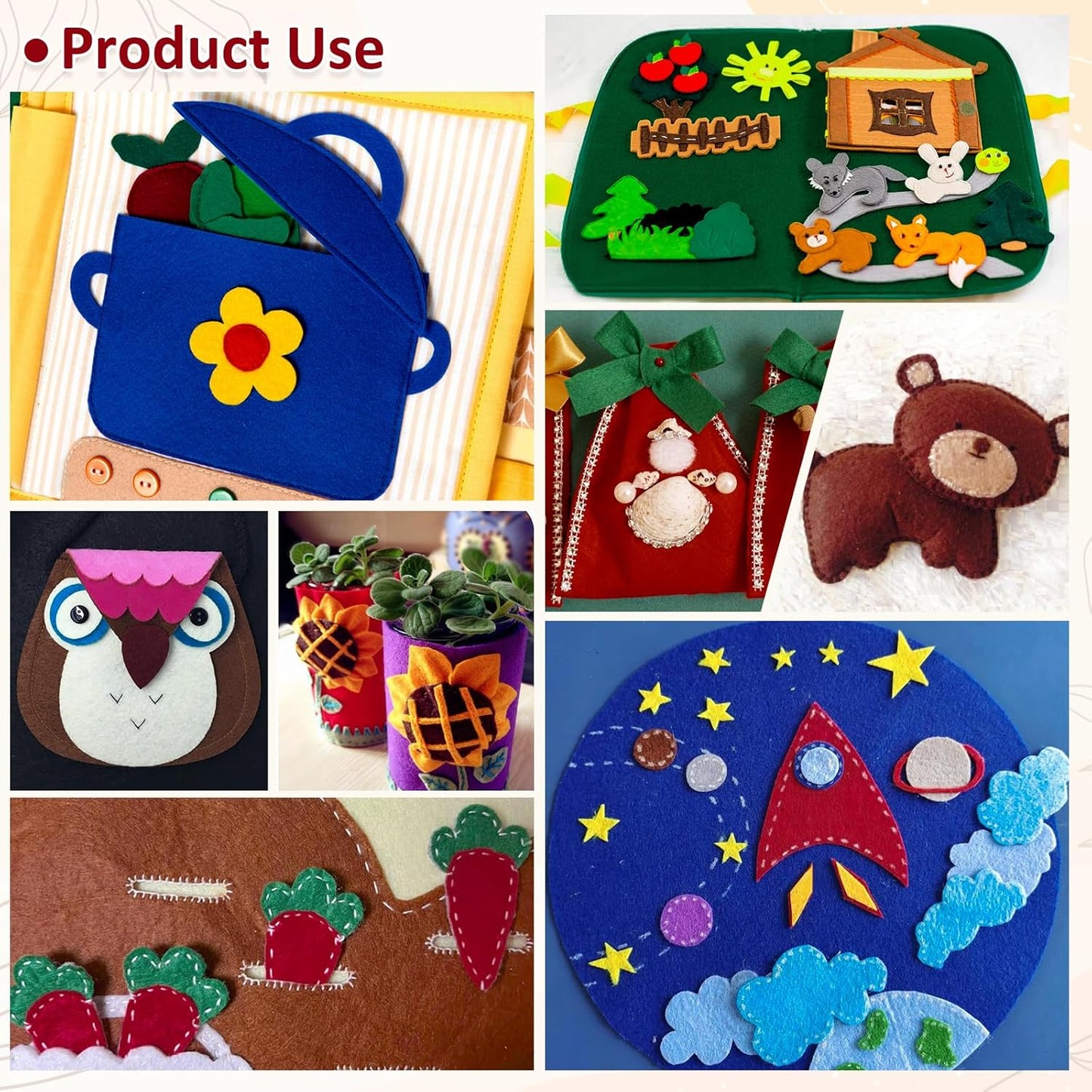 XSEINO 12 Rolls 8"x35" 1.4mm Thick Soft Felt Fabric Sheet 12 Assorted Dark Series Colors Felt Pack for DIY Craft Sewing Squares Nonwoven Patchwork