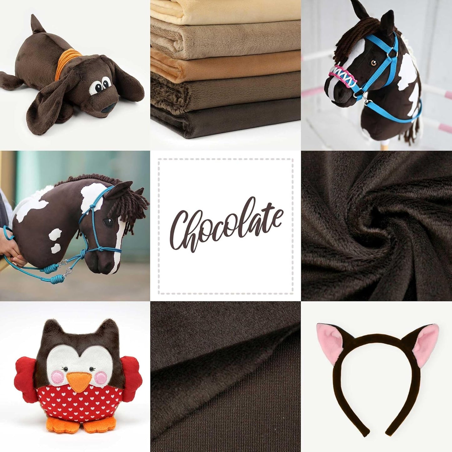 kullaloo Plush Fabric | Solid Chocolate Minky Fabric for Sewing | Super Soft Cuddle Material | 39.5x29.5 | Plushies, Baby Blankets, Pillows, Dog Beds, Cat Beds, Beanies, Baby Accessories, Apparel