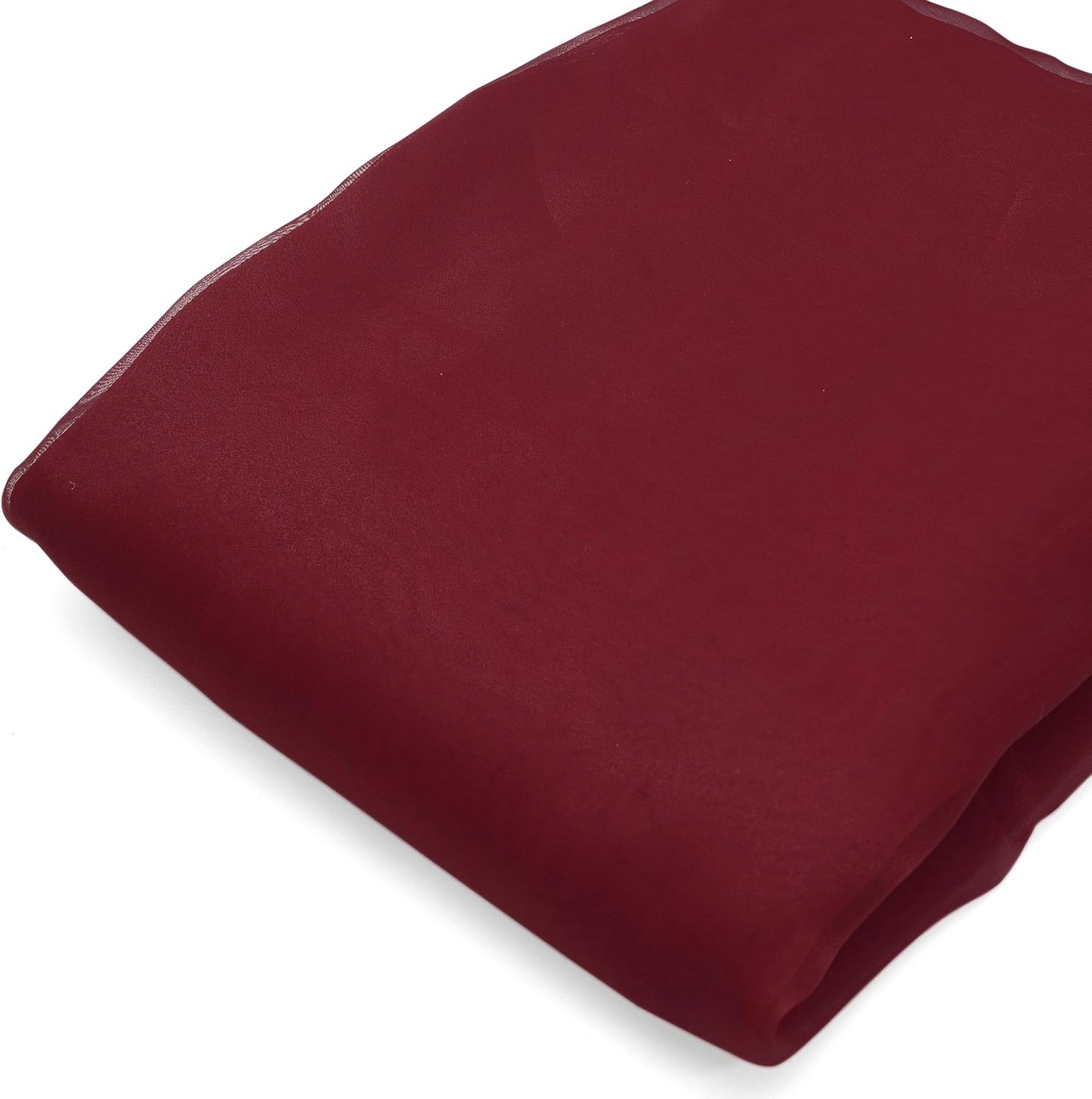 Organza Fabric 10 Yard Bridal Solid Sheer Bolt for Home Décor, Table Décor, Bridal, Fashion, Crafts, Decorations Silky Shiny Organza 44" - (10 Yard, Burgundy)