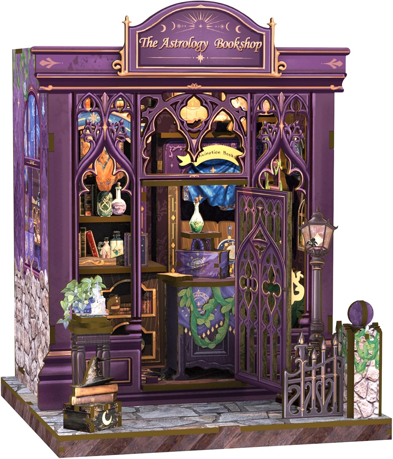 CUTEBEE Book Nook Kit - DIY Miniature House Dollhouse Kit for Adults and Teens, Booknook Tiny House Bookshelf Decor 3D Wooden Puzzle, Gifts for Family Friends (The Astrology Bookshop)