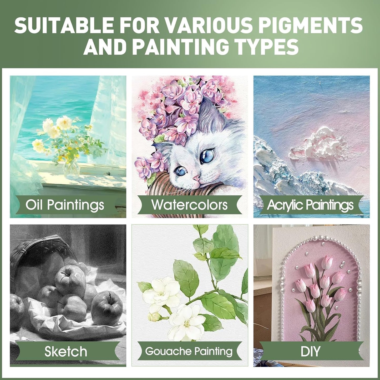 ESRICH Stretched Canvas for Painting 24x36 Inch, 3Pack Large Canvas for Painting, Primed Acid-Free Cotton Blank Canvases, Art Paint Canvases for Oil Paint,Watercolor,Acrylic Paint,Gouache and Tempera.