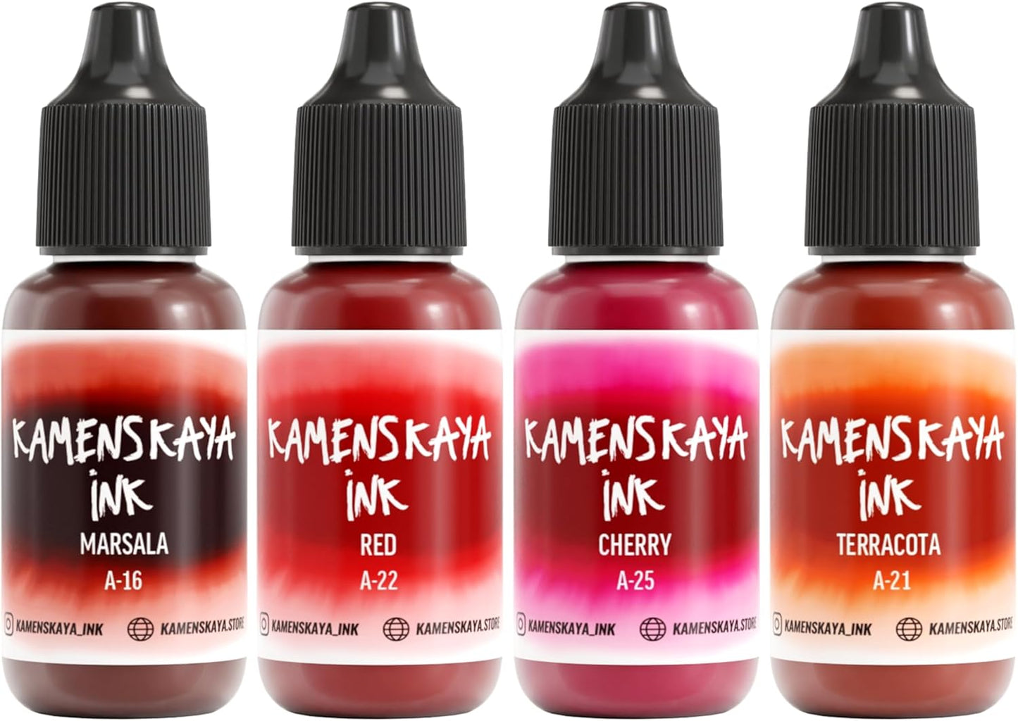 Alcohol Ink Set #9: Matched Color Combination of Alcohol Inks, 4 pcs. 0.51 fl oz (15 ml) Each