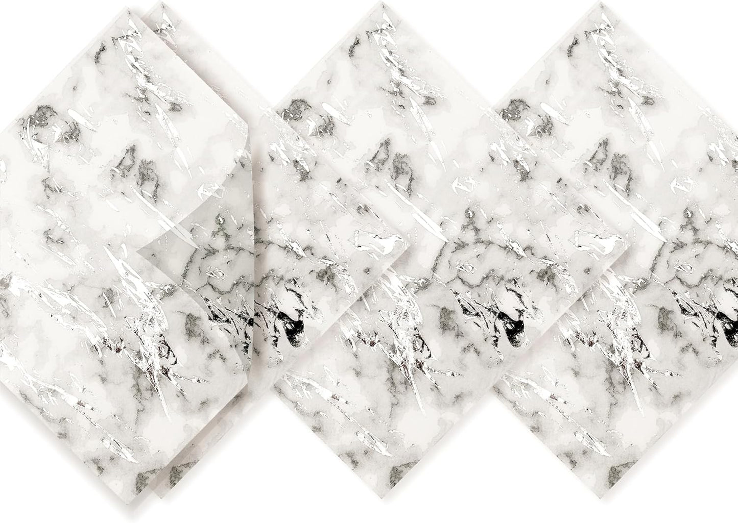 80-Pack Napkins Disposable Paper Towel Cocktail Dinner Party Decoration, Silver Splash