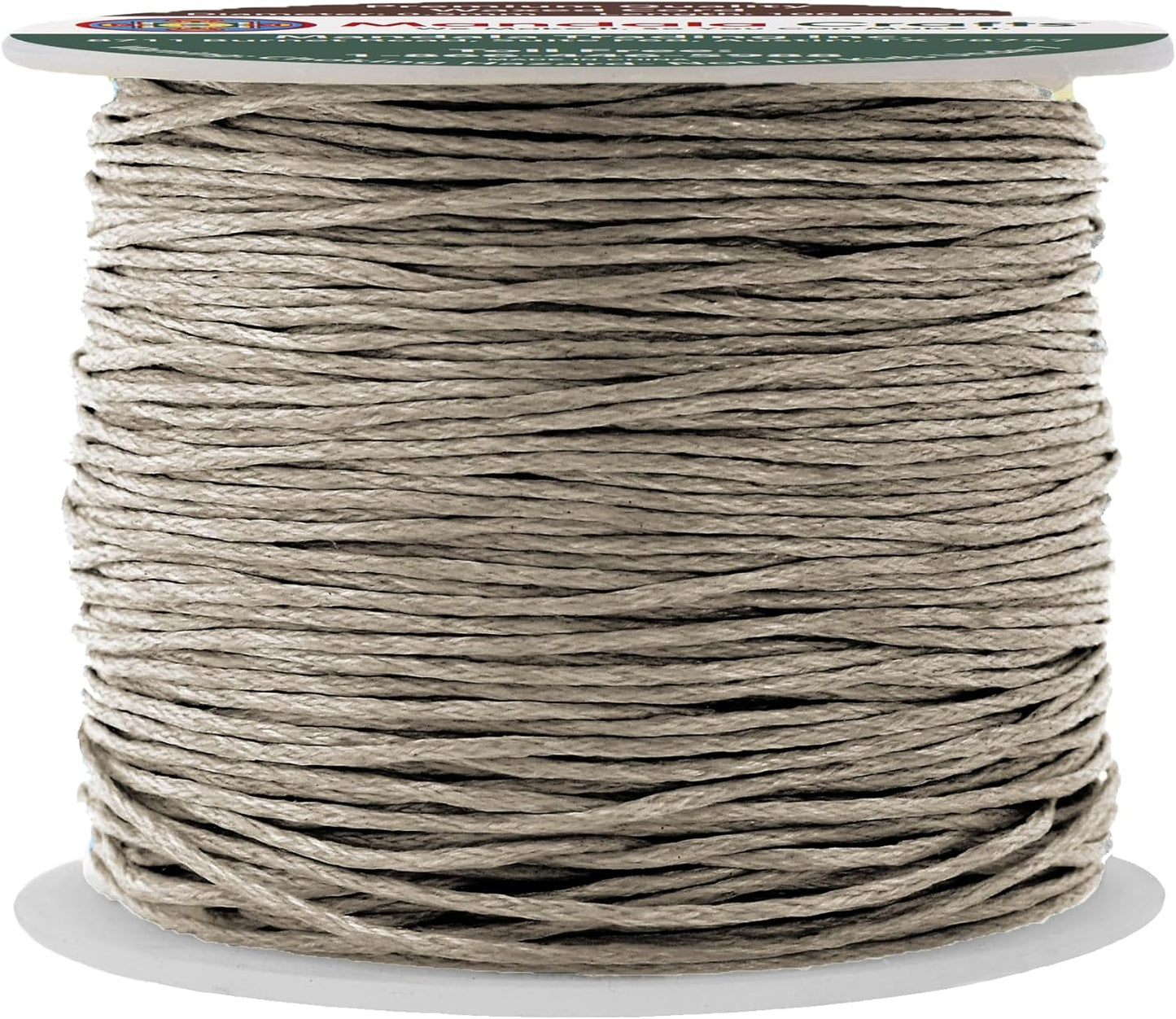 Mandala Crafts 0.5mm 109 Yards Taupe Cotton Waxed Cord for Jewelry Making Bracelet Cord Waxed String - Beading String Thread Jewelry Cords for Necklaces String