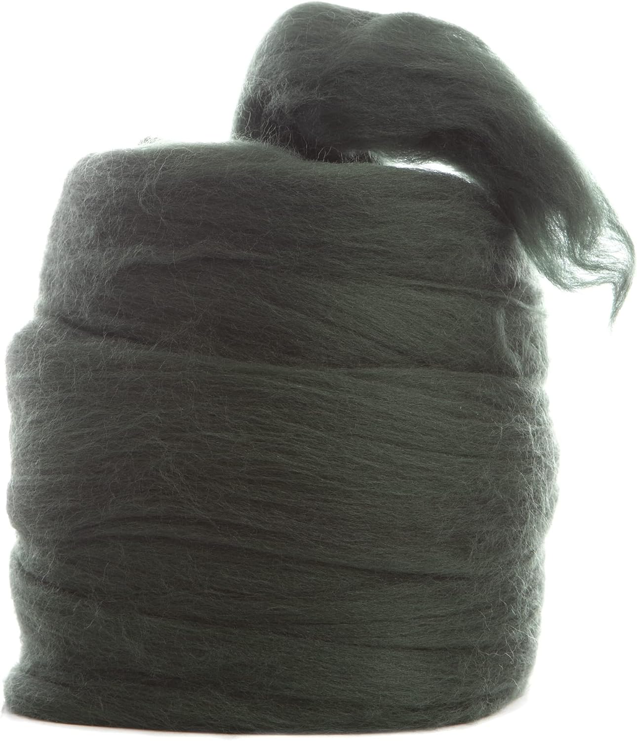 Desert Breeze Distributing – 100% Natural Merino Wool Roving, Wool for Spinning, Tapestry Yarn, Needle Felting, Wet Felting, Big Yarn Roving, 19 Micron, 70mm Staple Length, 8 OZ Size, Color Pine Green