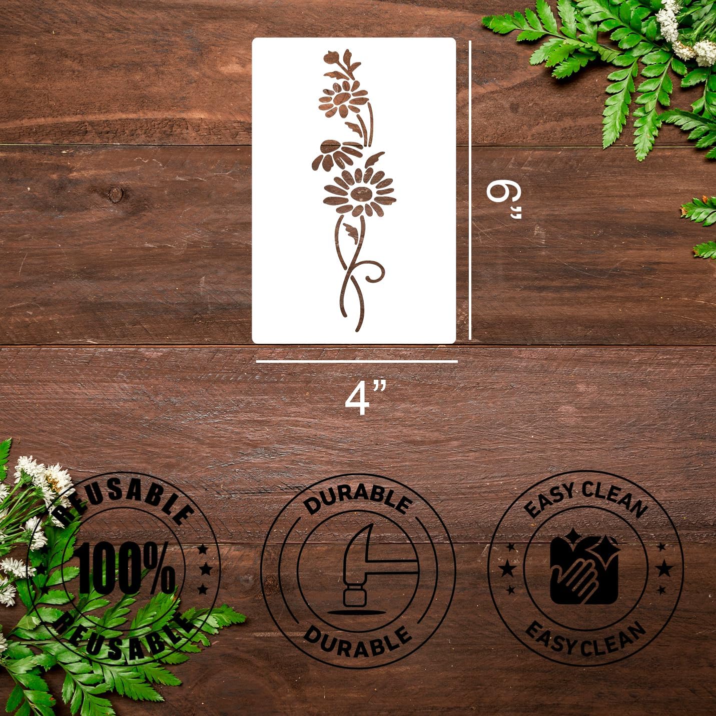 Floral Stencils for Crafts Reusable Flower Stencils for Painting on Walls Wildflower Stencil
