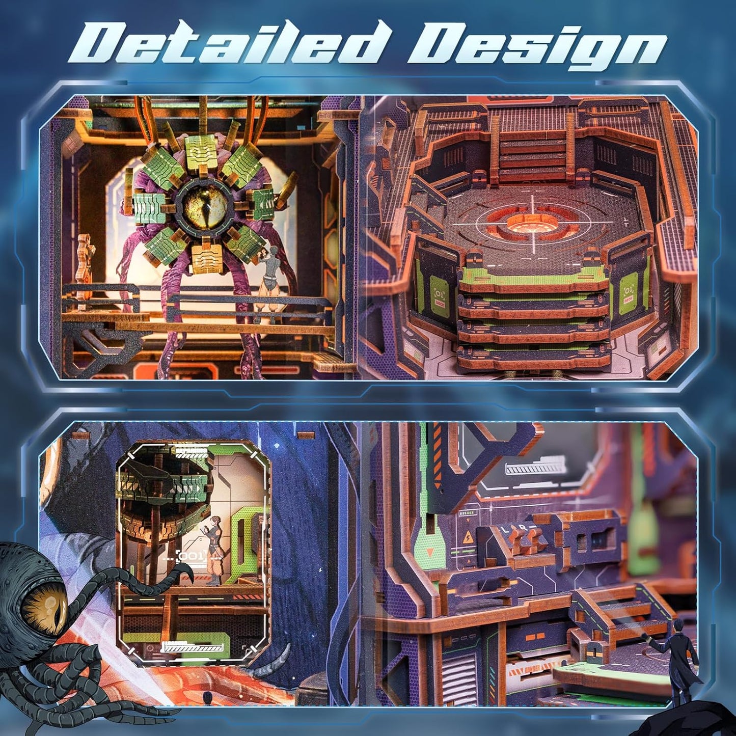 CUTEBEE Book Nook Kit, DIY Booknook Miniature House Tiny House 3D Wooden Puzzle Dollhouse Kit for Adults and Teens, Bookshelf Insert Decor, DIY Craft Gift Model Build