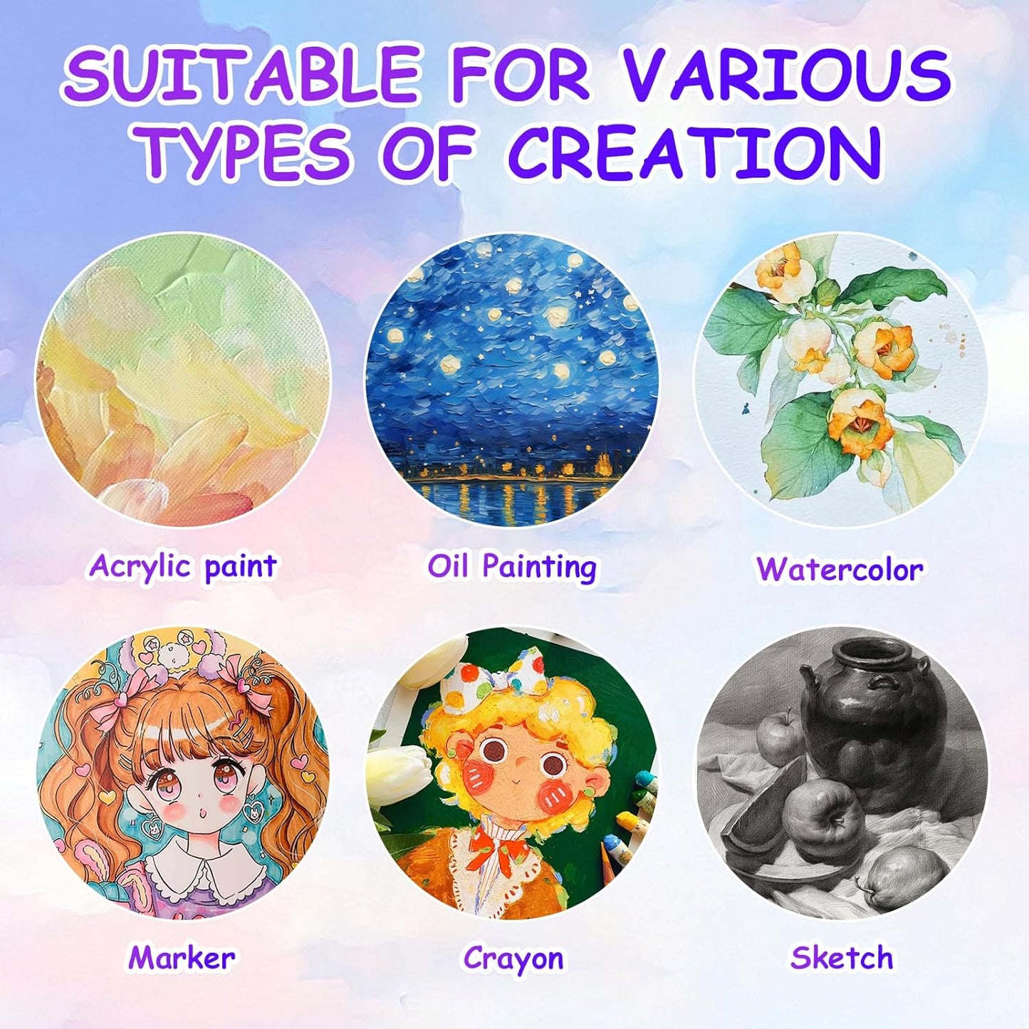 FUMILE Canvas Boards for Painting 5x7 Inch, 84 Pack Small Canvases Value Pack, Primed Acid-Free Blank Canvas Panels for Beginners & Artist, Painting Canvas for Classroom and Painting Parties., White