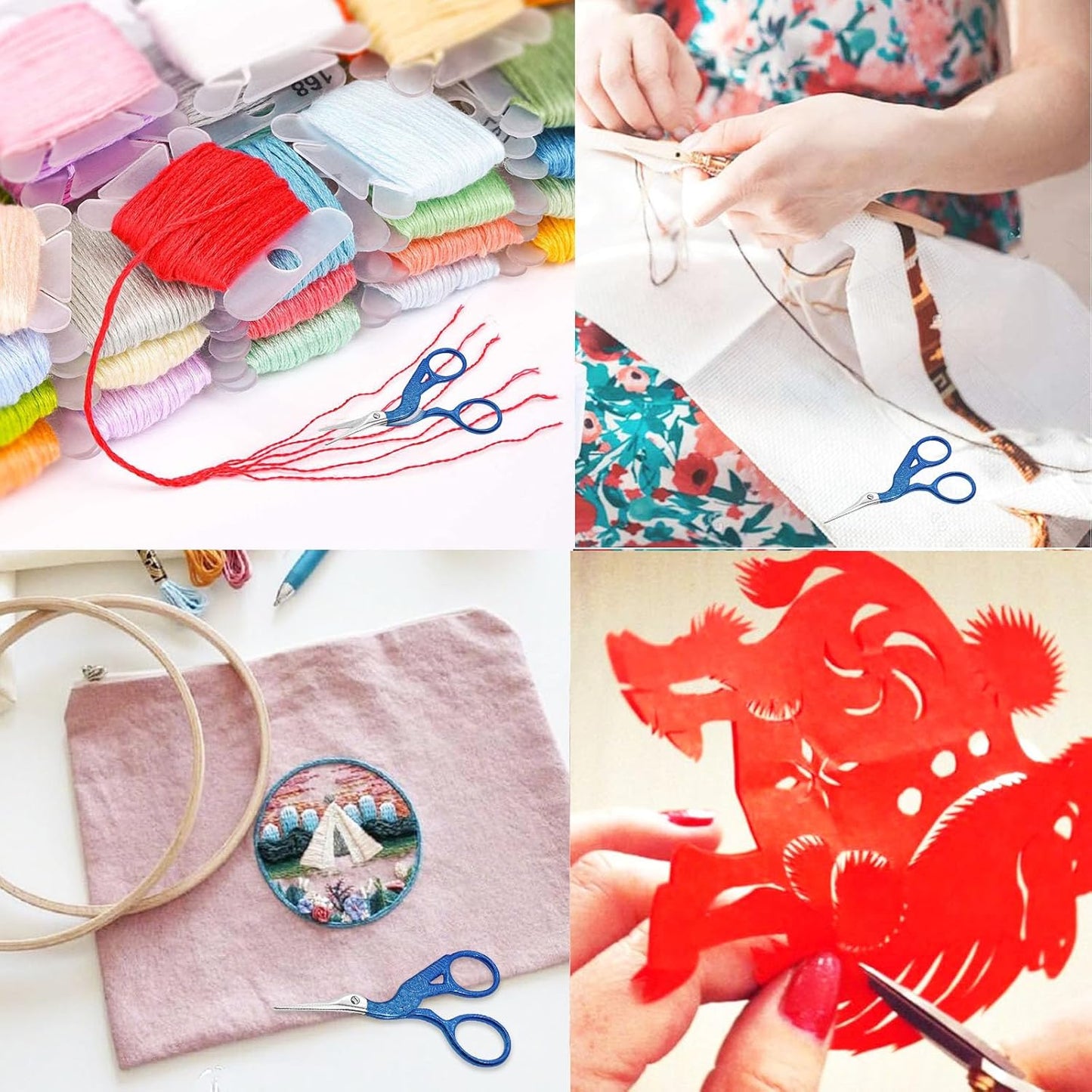 BIHRTC 3.6Inch Embroidery Vintage Stork Scissors Sharp Tip Stainless Steel Scissors with Leather Cover for Threading Cross Stitch Cutting Sewing Handcraft Craft Art Work