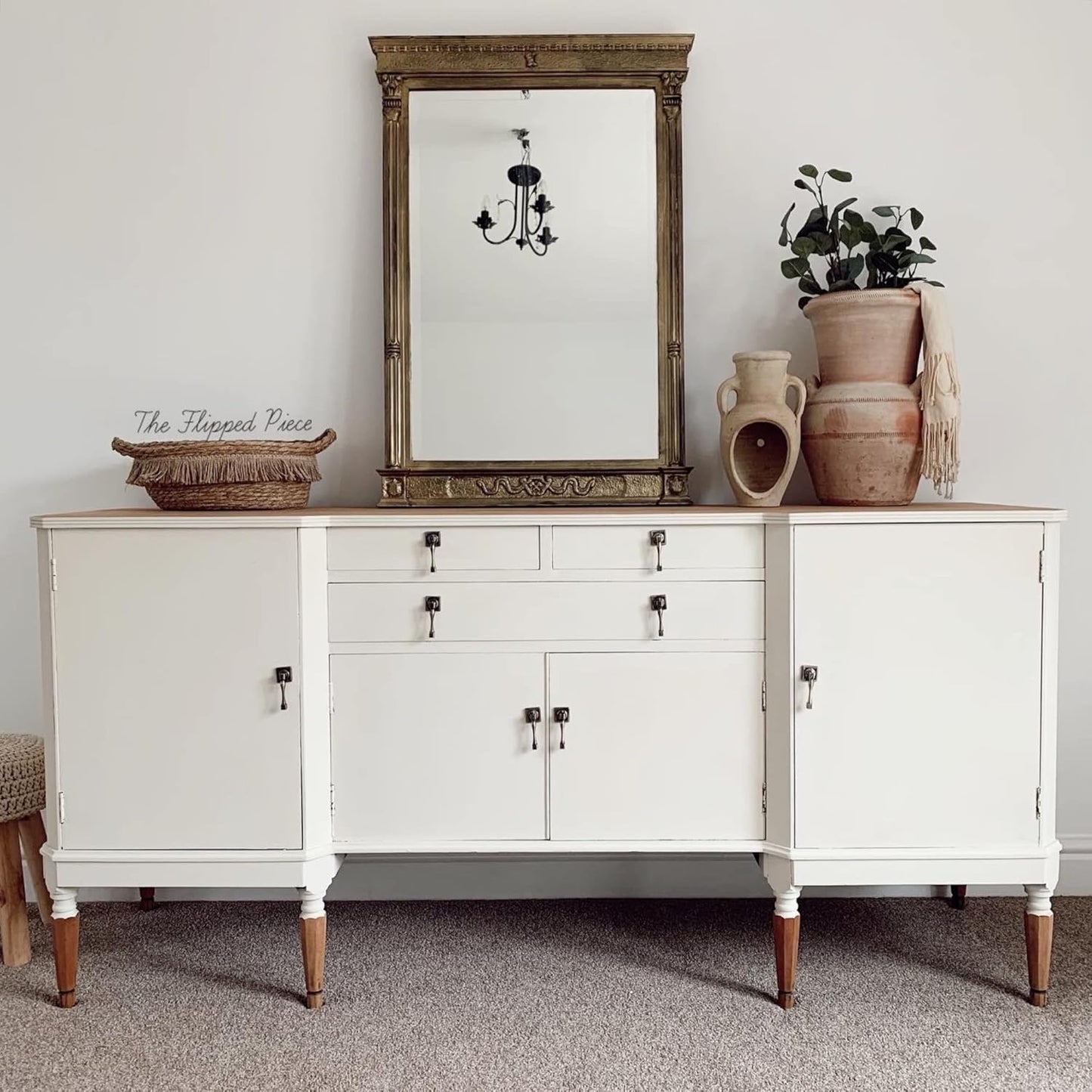 Dixie Belle Paint Company Chalk Finish Furniture Paint - Drop Cloth (4oz) - Matte Linen White Chic Chalk Mineral DIY Furniture Paint