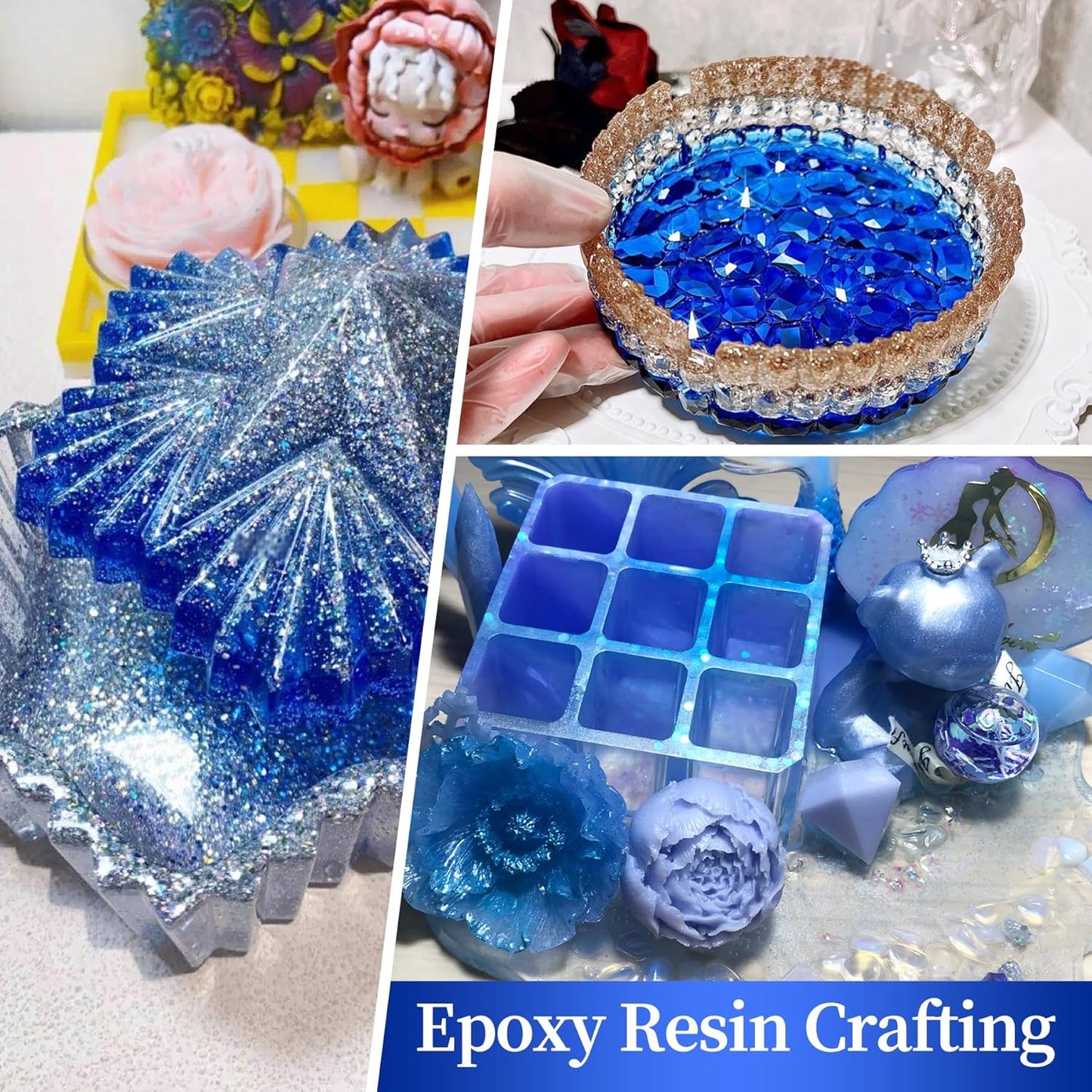 Blue Mica Powder for Epoxy Resin，Natural Shimmer Mica Powder Used for Coloring car Spray Paint, Candles, soap, Eye Shadow, Lip Gloss, Nail Polish(50g/1.7oz)