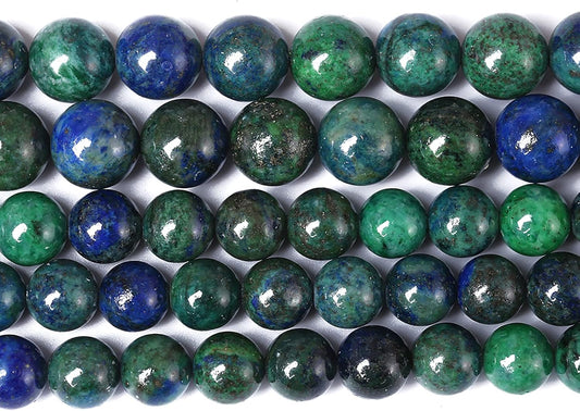 4mm 90pcs Natural Gemstone Beads Lapis Lazuli Chrysocolla Phoenix Stone Round Loose Beads for Jewelry Making DIY Bracelet Necklace (Lapis Lazuli Chrysocolla, 4mm)