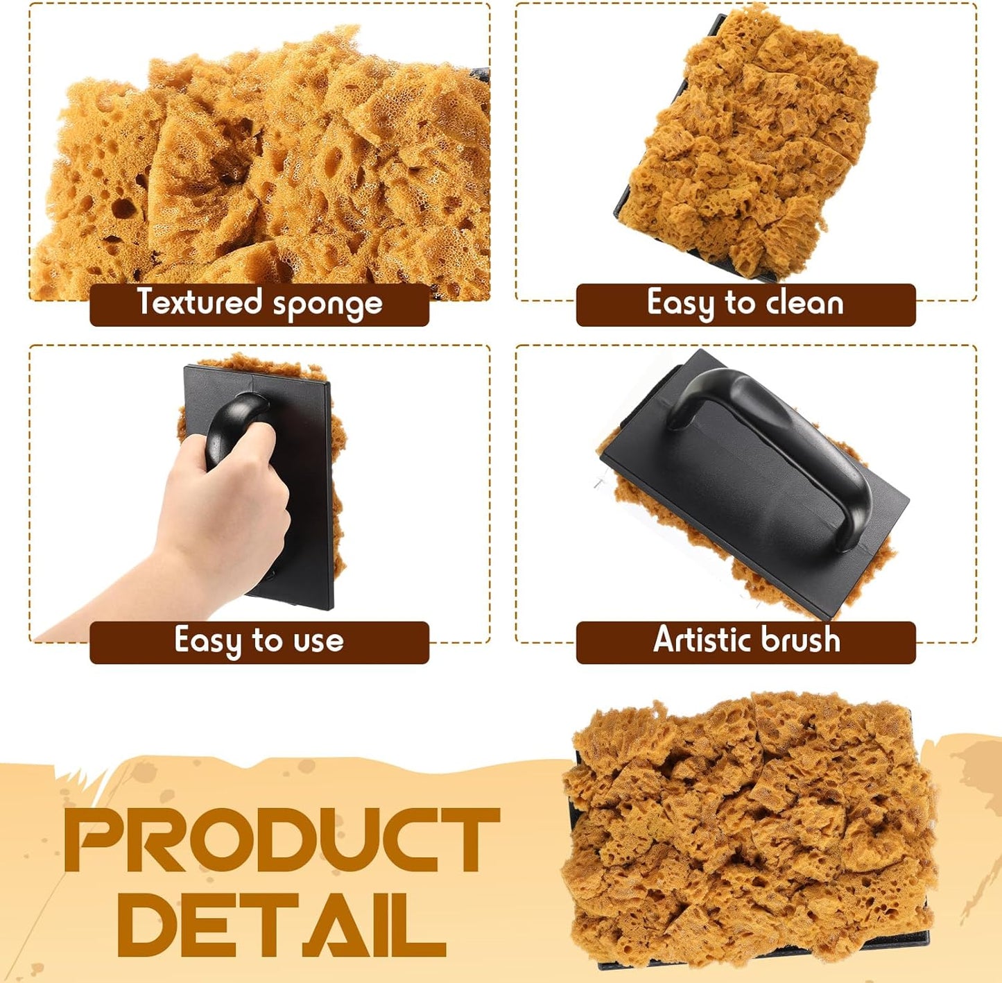 Large Sponge Paint Roller for Painting Sea Texture Sponge for Art Coatings Natural Brush Home Wall Painting