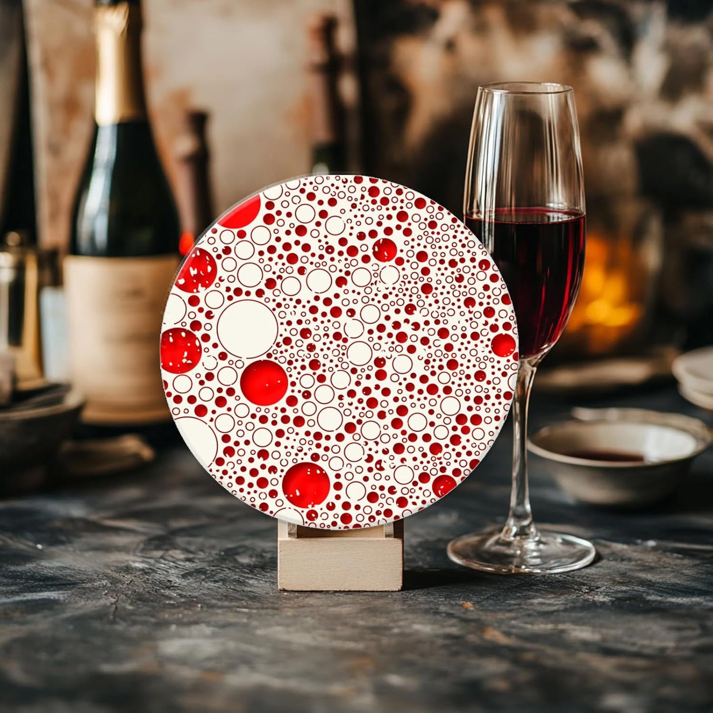 CHGCRAFT Retro Polka Dots Polymer Clay Texture Sheets Bubble Geometric Silicone Texture Stamp Clay Texture Mat Modeling Pattern Pad Sheets for Jewelry and Earrings Tools, 5.5x5.5 inch