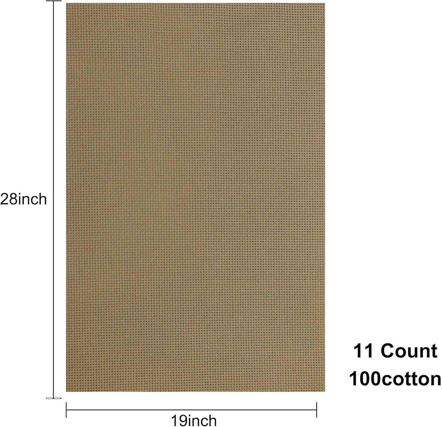 Aida Cloth 11 Count Cross Stitch Fabric,19×28inch (11CT,Tan)