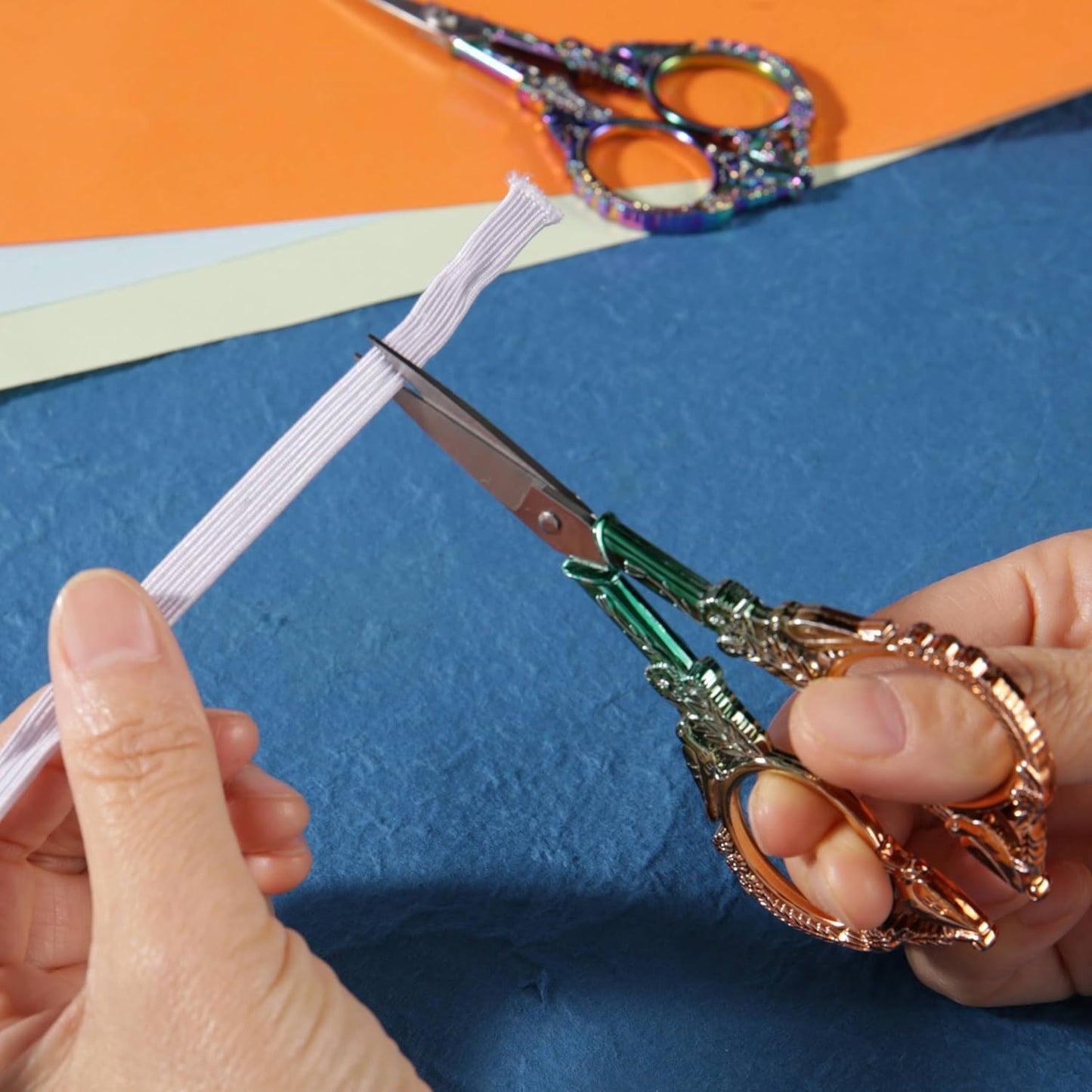 Small Embroidery Scissors with Cover -Cute and Comfortable handles with Sturdy and Sharp Tips for Precise Cutting, Perfect Size for Keeping in Your Sewing and Craft Supplies Kit