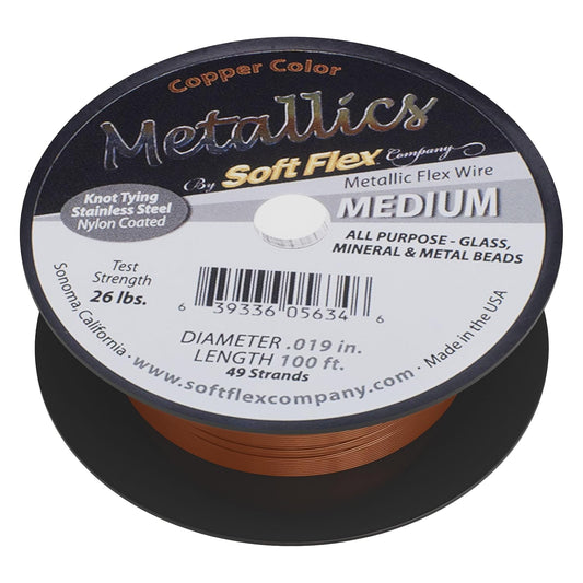 Soft Flex 49 Strand Beading Wire - Medium 0.19 Diameter - 100 Feet Nylon Design Wire