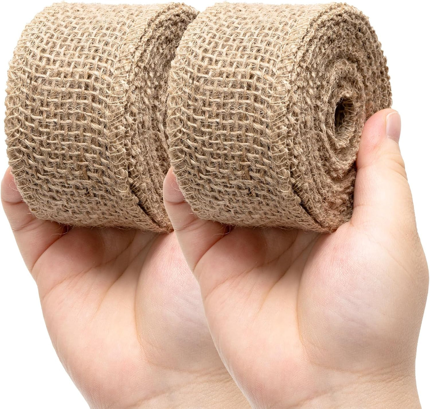 Burlap Fabric Roll - 10 Yards Natural Jute Fabric Ribbon for DIY Gift Wrapping Craft Projects Wedding Christmas Home Decoration (5 cm, 2 in)