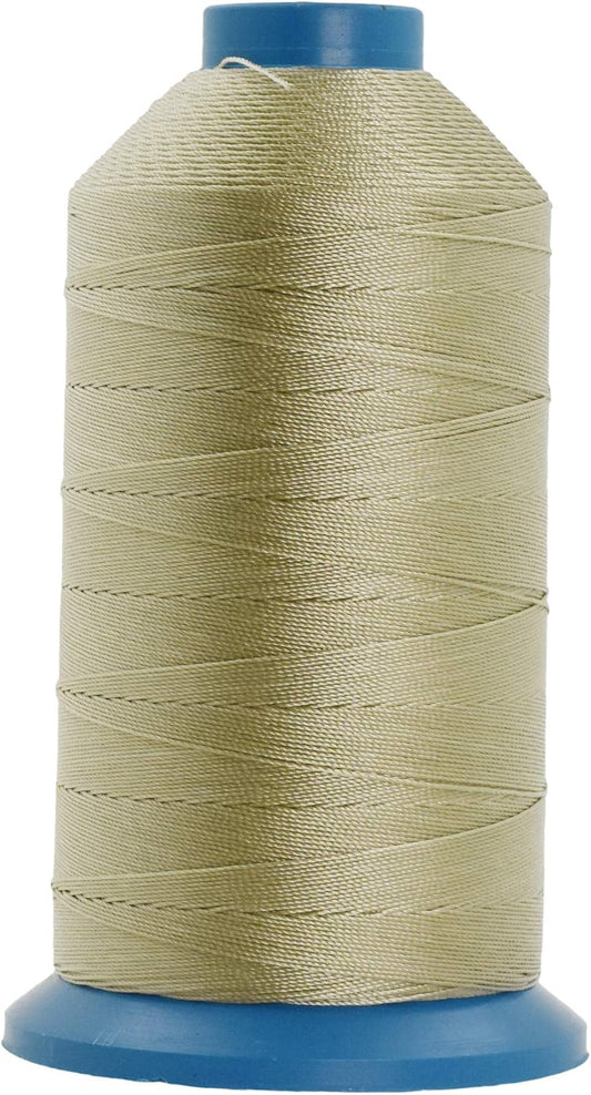 Mandala Crafts Bonded Nylon Thread Beige Heavy Duty Sewing Threads - 1250 YDs Size 138 420D T135 Tex 135 Thread for Leather Jeans Weaving Outdoor Marine Upholstery Threads