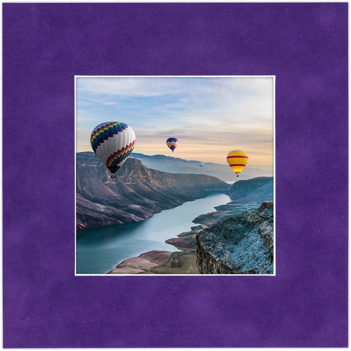 11x14 Mat Bevel Cut for 8.5x11 Photos - Acid Free Purple Crocus Suede Precut Matboard With Backing Board and Crystal Clear, Self Seal Mat Bag - For Pictures, Framing - 4-ply Thickness