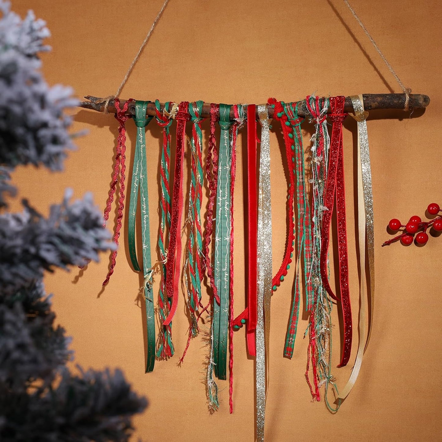 LaRibbons Christmas Ribbons for Crafts 10 Rolls Assorted Ribbon for Gift Wrapping, Hair Bows, DIY Crafts, Home Decor 47 Yards