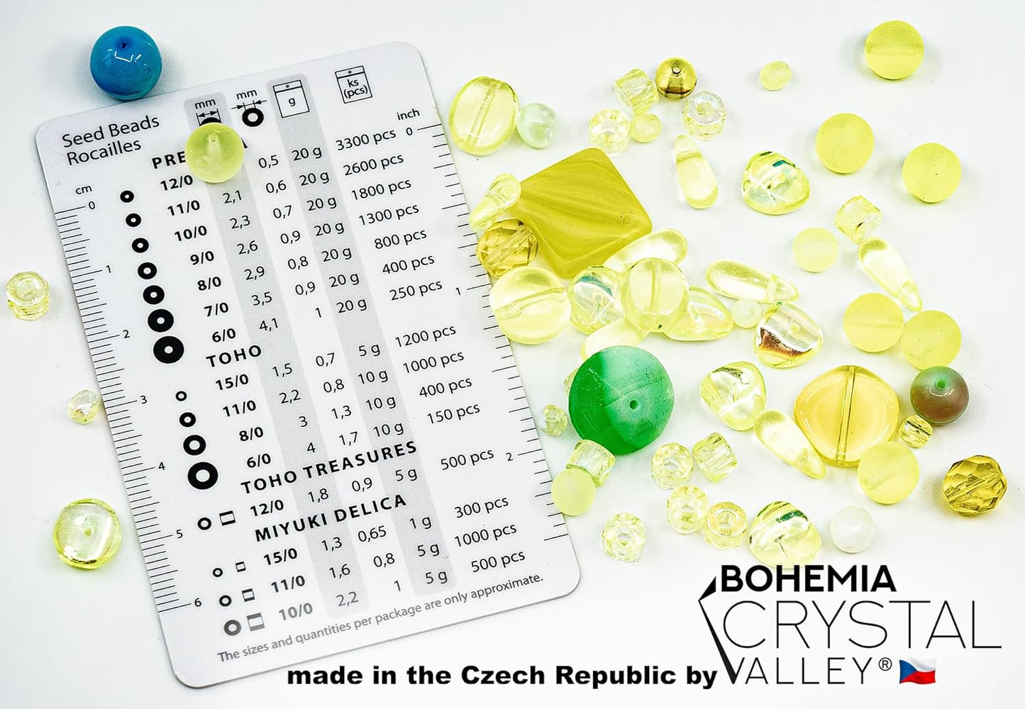 0.88oz (25g) Glow-Under-Blacklight Crystal Glass Bead Mix, Different Size & Color Uranium Czech Vintage Glass Bead Mix