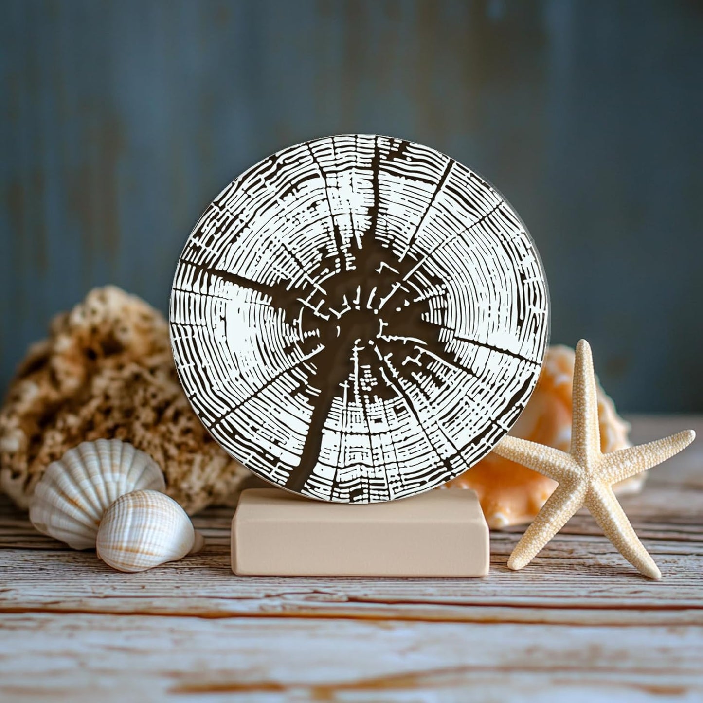 CHGCRAFT Tree Rings Polymer Clay Texture Sheets Tree Pattern Silicone Texture Stamp Clay Texture Mat Modeling Pattern Pad Sheets for Jewelry and Earrings Tools, 5.5x5.5 inch