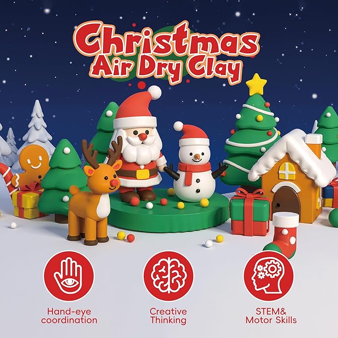 Air Dry Clay, 12 Boxs Modeling Clay for Kids, DIY Art Crafts Toy Gift Air Dry Clay Kit for Boys & Girls Ages 3 4 5 6 7 8 9 10 12