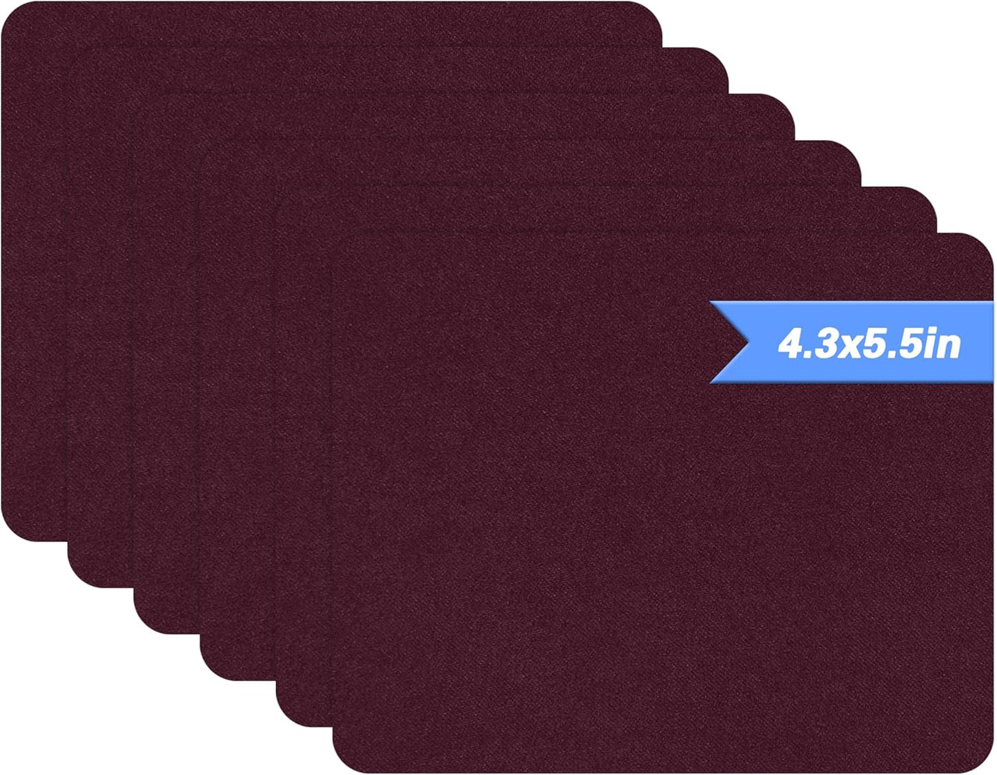 Azobur Sofa Repair Patches, 6 Self-Adhesive Microfiber Patches for Sofa Fabric, Luxurious Look, Quick Fix (Wine Red)