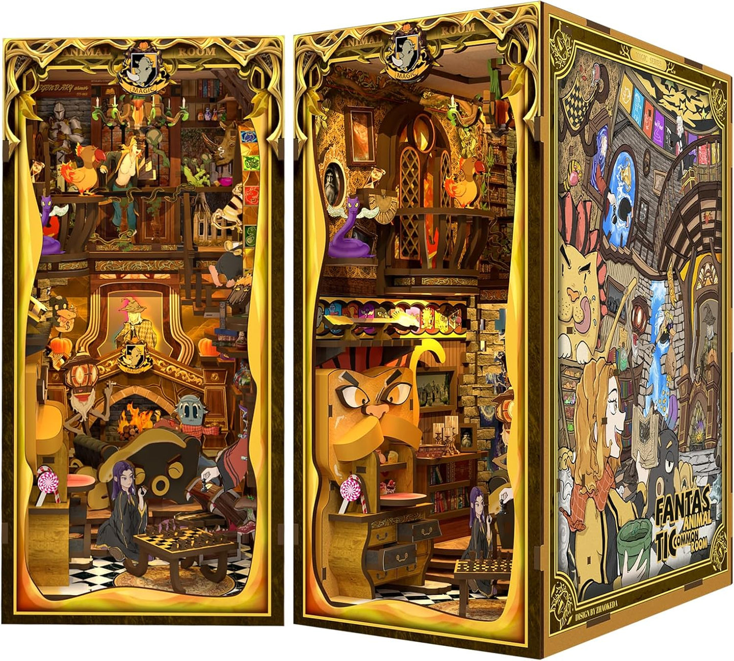 CUTEBEE Book Nook Kit - DIY Miniature House Kit for Adults and Teens, Dollhouse Booknook Tiny House Model Build Bookshelf Decor, Gifts for Family, Friends