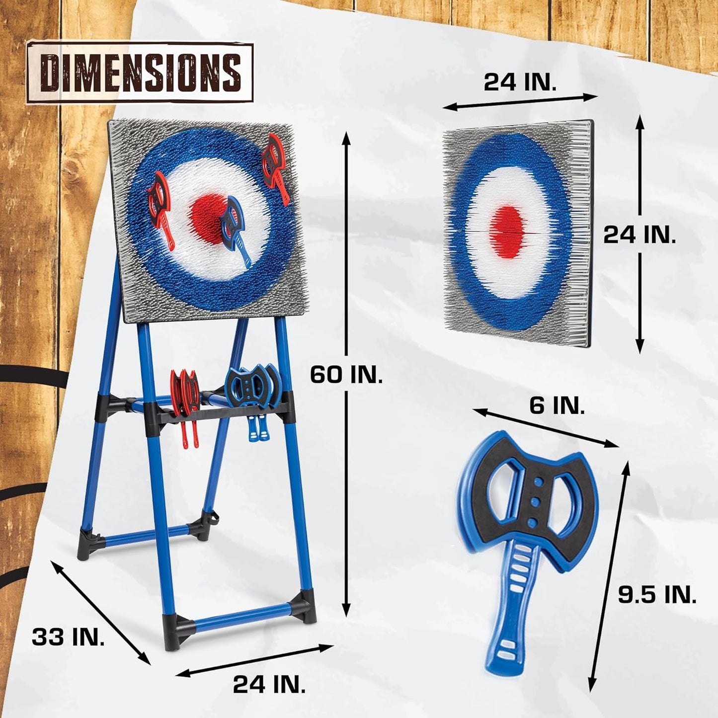 EastPoint Original Axe Throwing Game Set – Steel Frame Target for Indoor and Outdoor Use