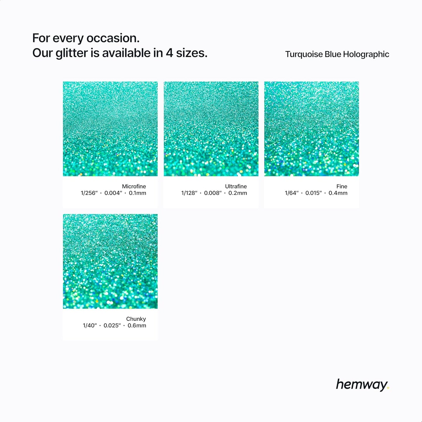Hemway Glitter Grout Additive add Sparkle to Mosaic Tiles, Bathrooms, Wet Rooms, Kitchens, Tiled Based Rooms and Cement Based Grouts 100g / 3.5oz - Turquoise Blue Holographic