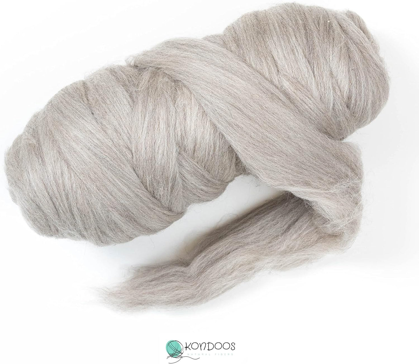 Natural 1lb Wool Bulk roving,. Best Wool for Spinning, arm Knitting, Needle Felting, Chunky Blankets Spinning Thick Yarn Tapestry. Natural, un-Dyed. (Sand Gray, 1 lb)