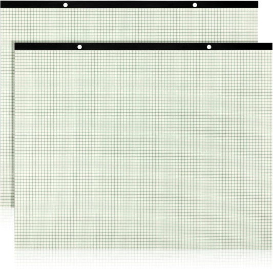 2 Pcs 22 x 17'' Large Engineering Paper Pad 4" x 4" Graph Paper Pad for Blueprint Drawings Drafting Paper Sketching Engineering Pad for Engineer Architect Designer Mathematician(Green Beige)