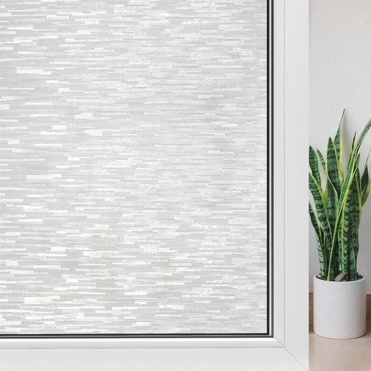 Haton Window Privacy Film, Frosted Glass Static Cling Sun Heat Blocking Window Clings, Frosting Opaque Coverings Stickers Tint for Home Office Door, Non Adhesive, White 23.6" x 157.4"
