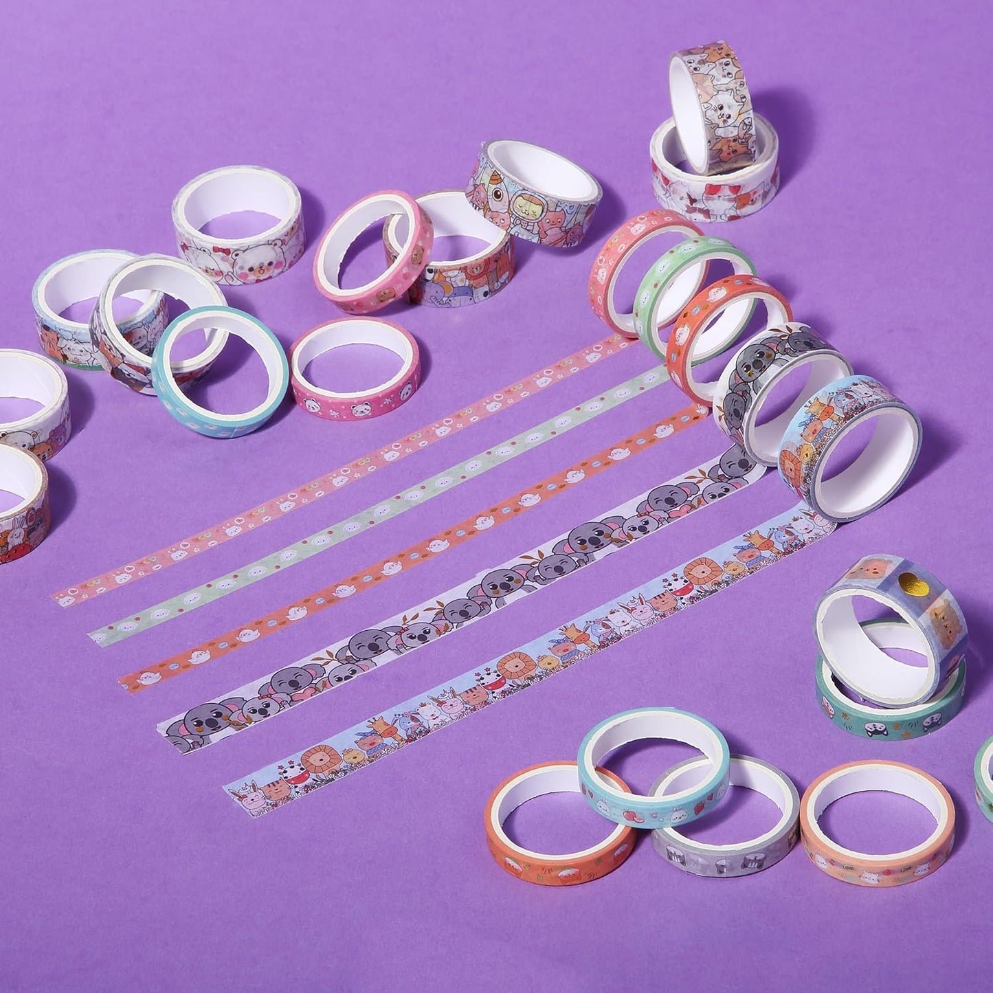 Mr. Pen- Cute Washi Tape for Journaling, 24 Rolls (12 x 7.5mm Wide & 12 x 15mm Wide), 3 Meter/Roll, Decorative Gold Foil Washi Tape Set, Halloween Supplies